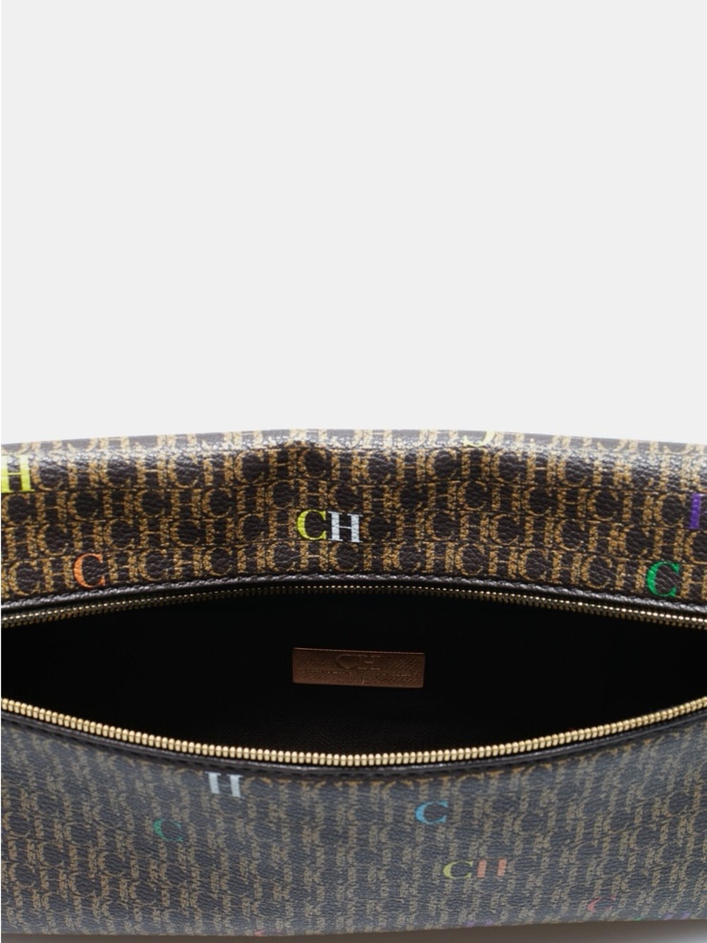 Carolina Herrera Intro medium clutch Monogram Crossbody Clutch in Brown - Picture 3 of 15